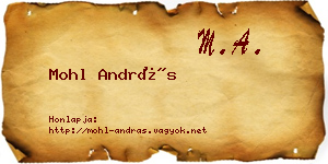 Mohl András névjegykártya
